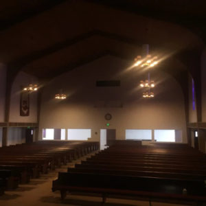 Church lighting installation back