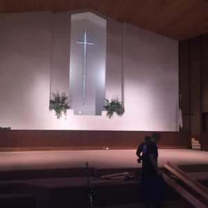 church lighting installation