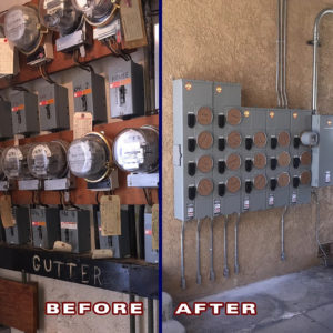 meter panel before and after