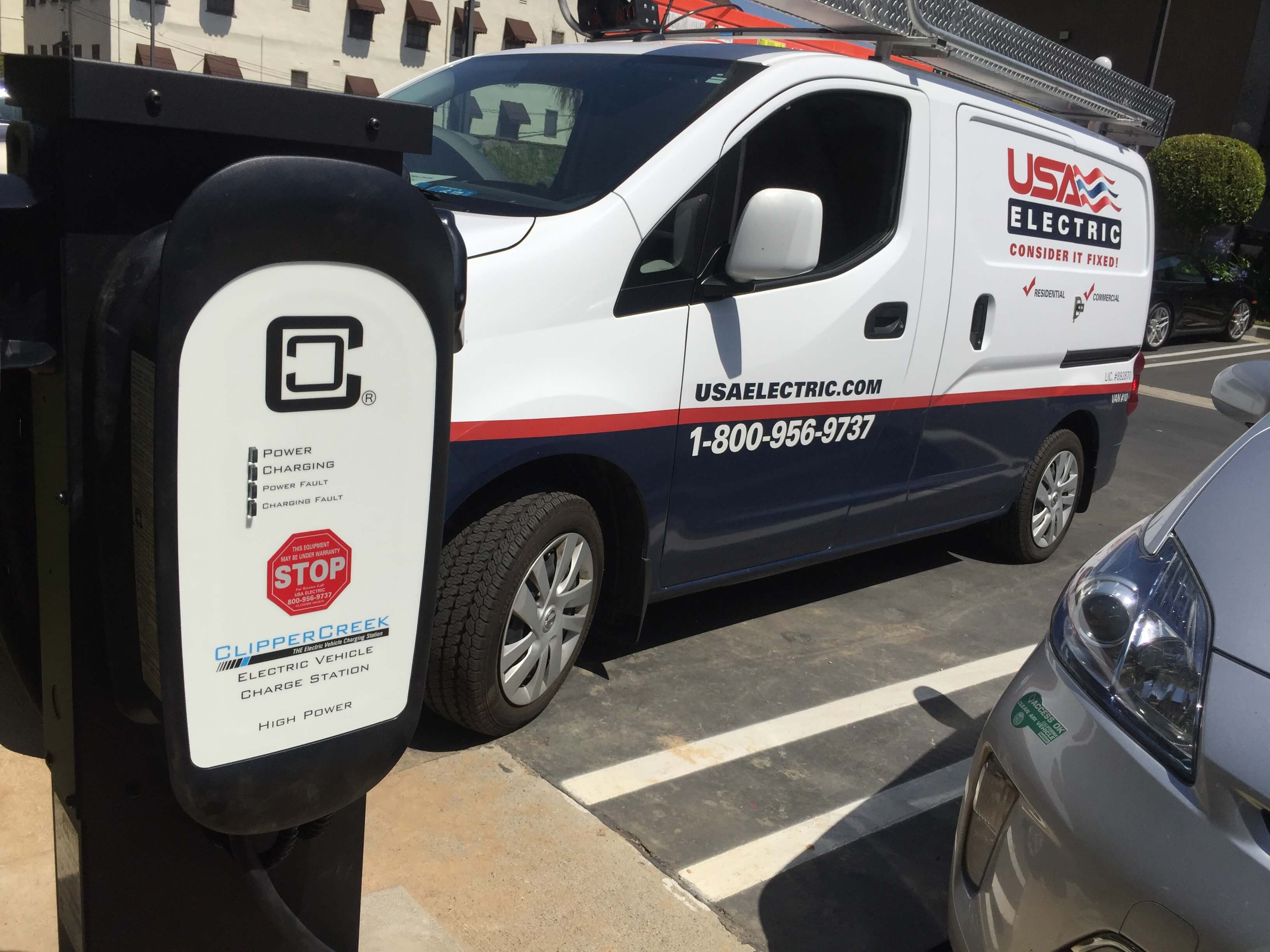 New commercial ev charging station installed by USA Electric